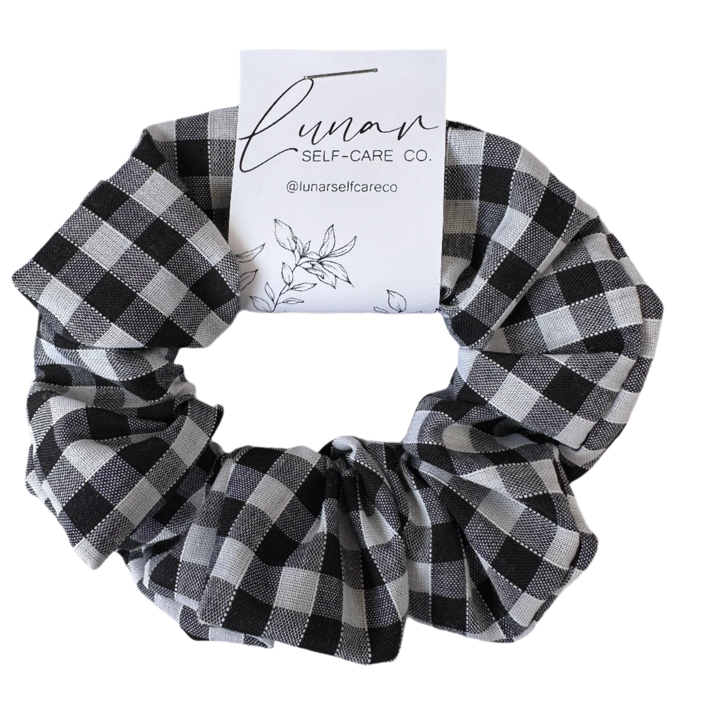 BLACK GINGHAM SCRUNCHIE