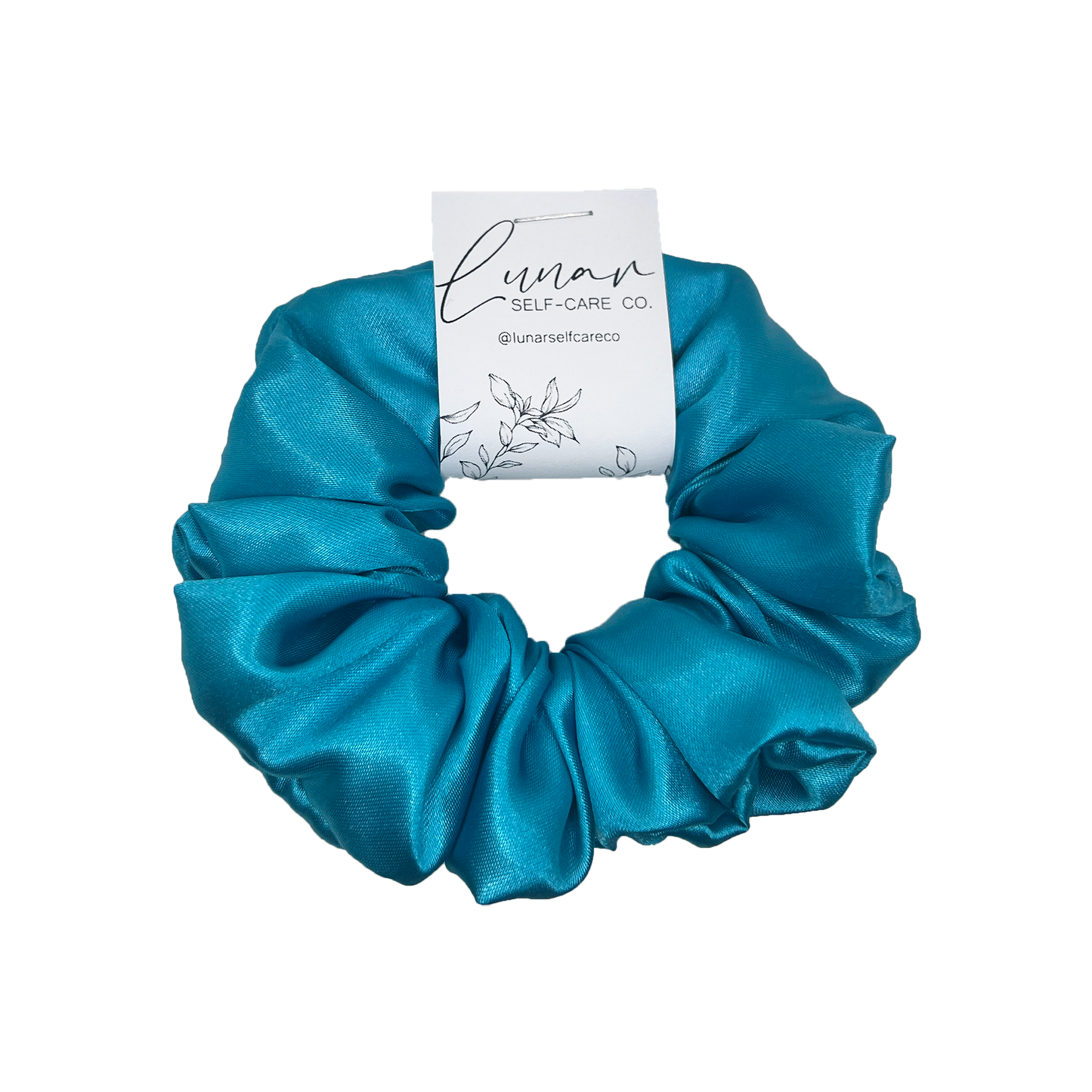 AQUA SATIN SCRUNCHIE