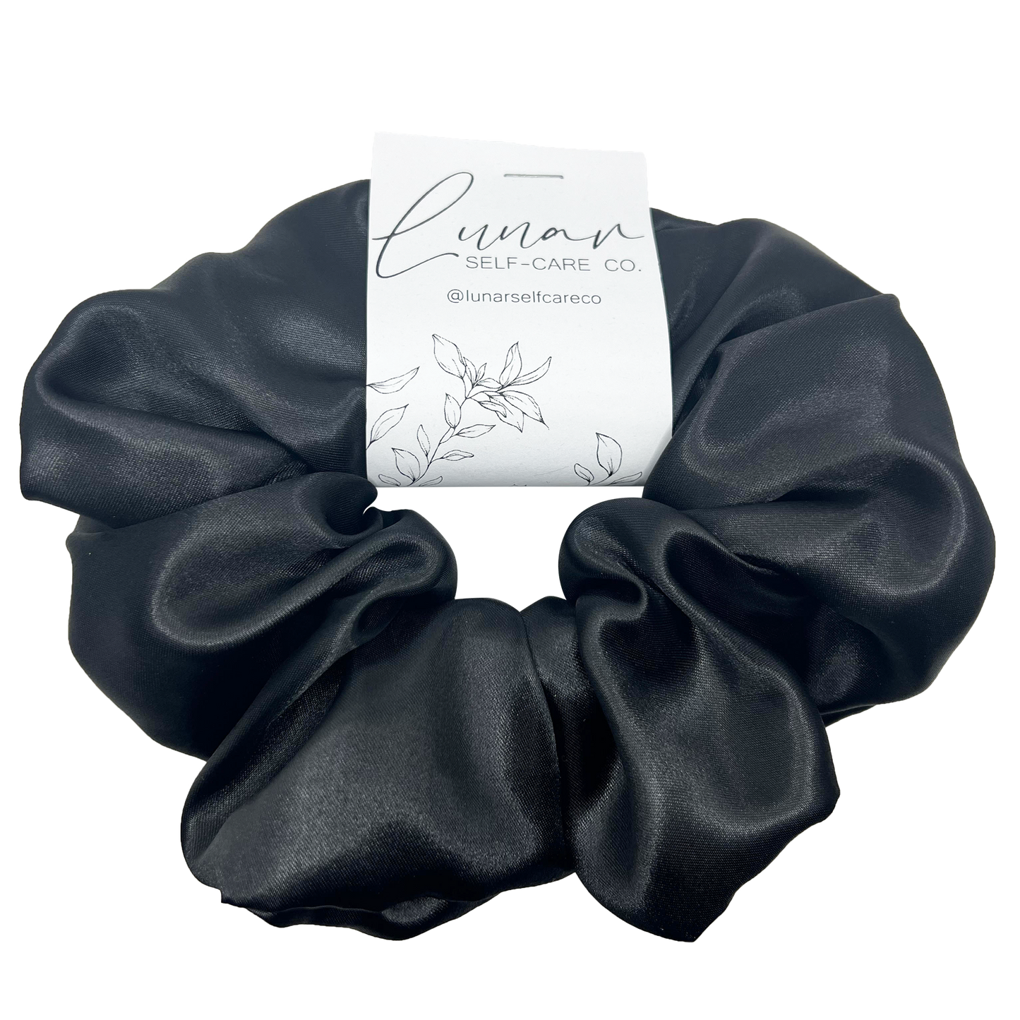 BLACK SATIN SCRUNCHIE