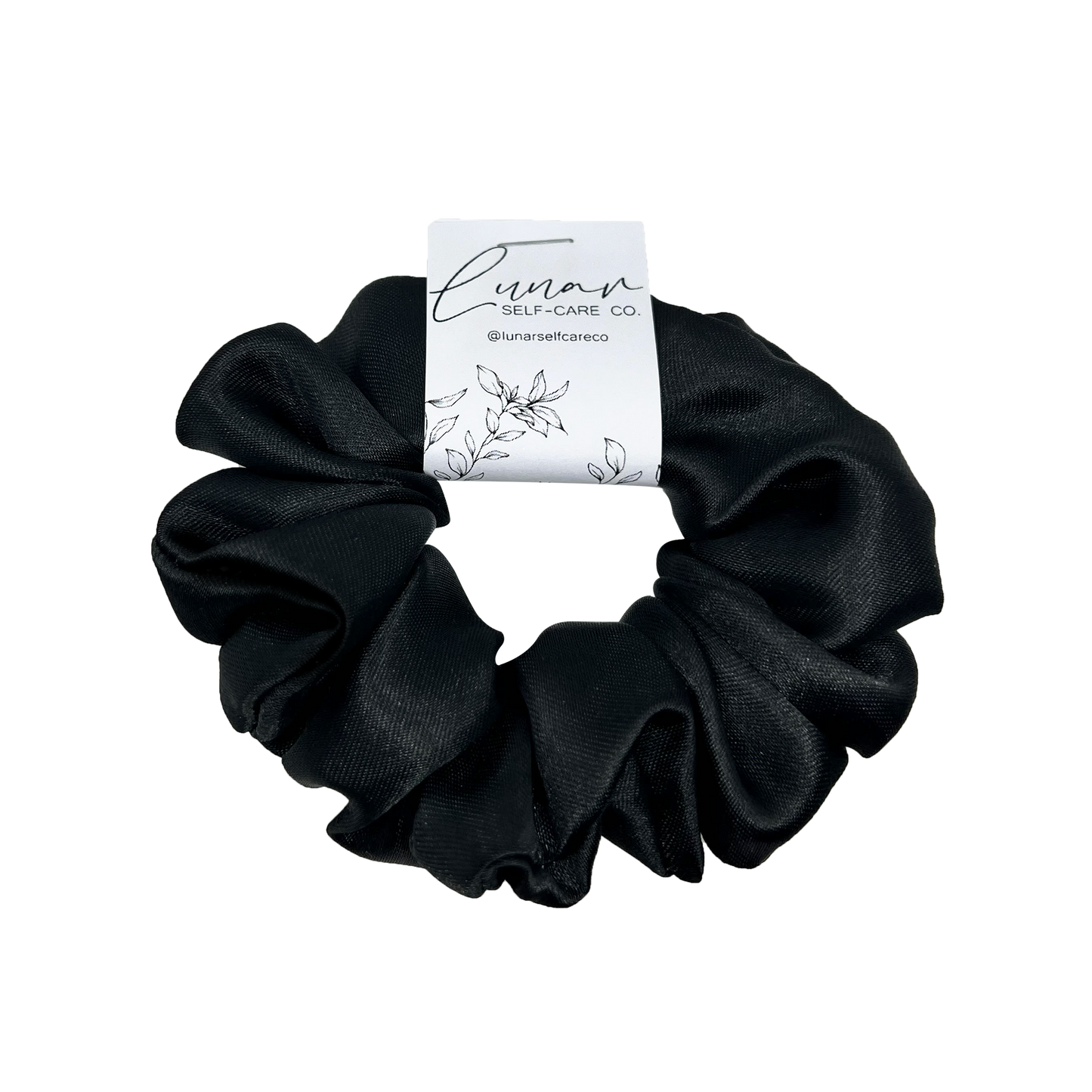 BLACK SATIN SCRUNCHIE