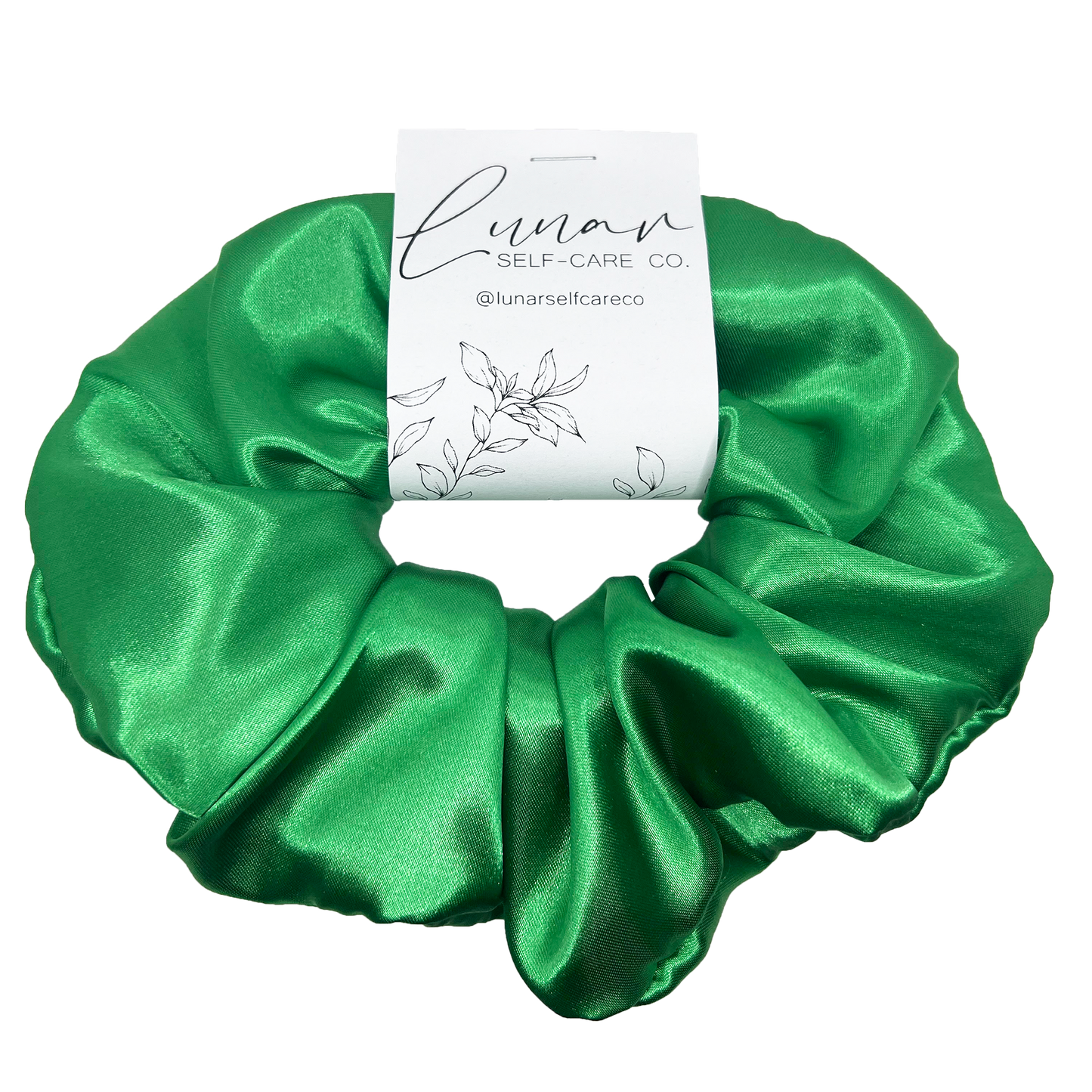 EMERALD GREEN SATIN SCRUNCHIE