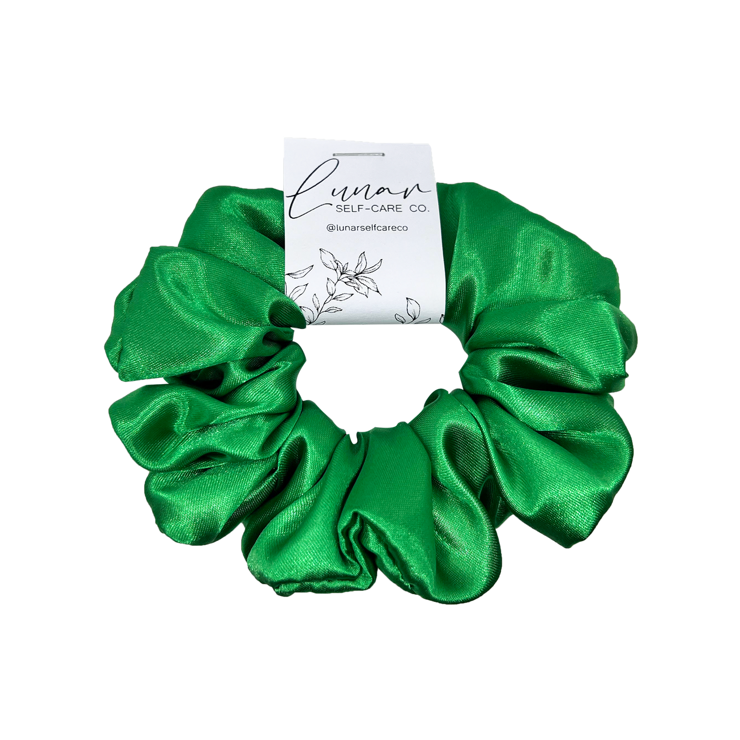 EMERALD GREEN SATIN SCRUNCHIE