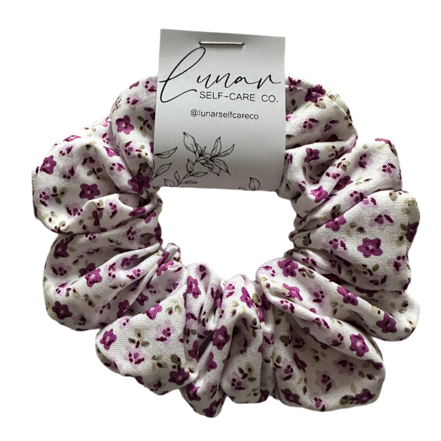 PURPLE FLORAL SCRUNCHIE