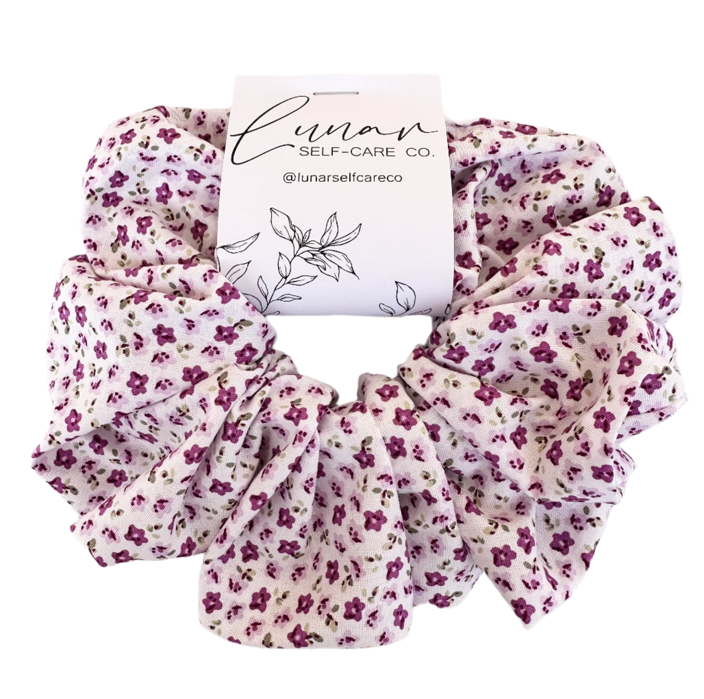 PURPLE FLORAL SCRUNCHIE