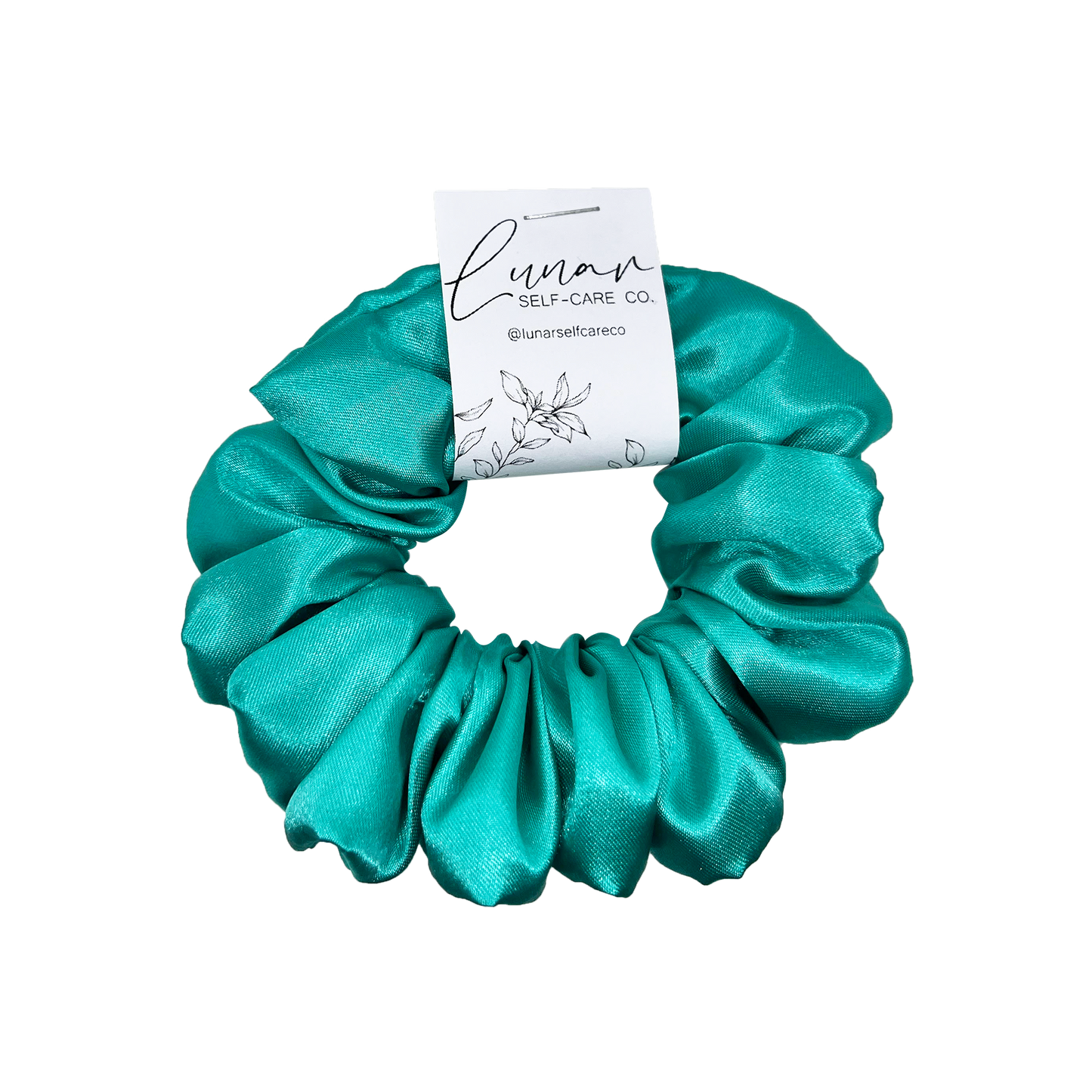 JADE GREEN SATIN SCRUNCHIE