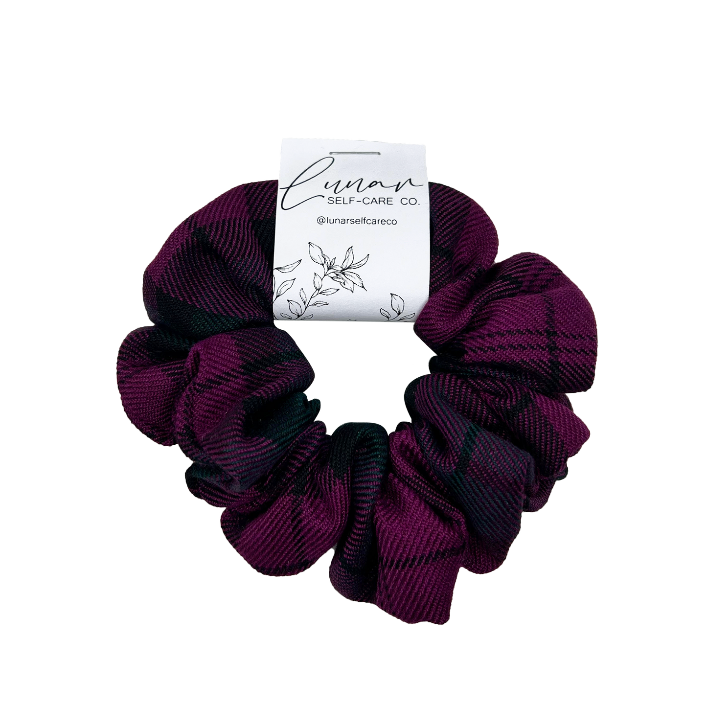 PURPLE TARTAN SCRUNCHIE