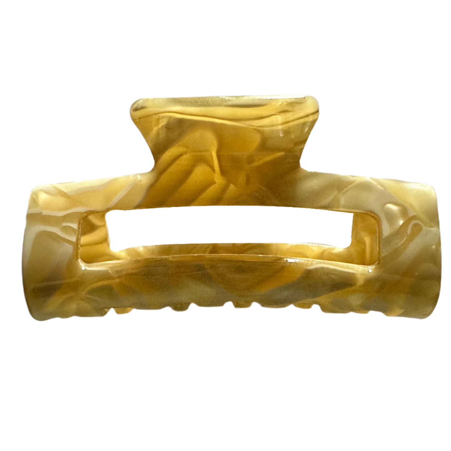 PEARL YELLOW BOX HAIR CLAW CLIP