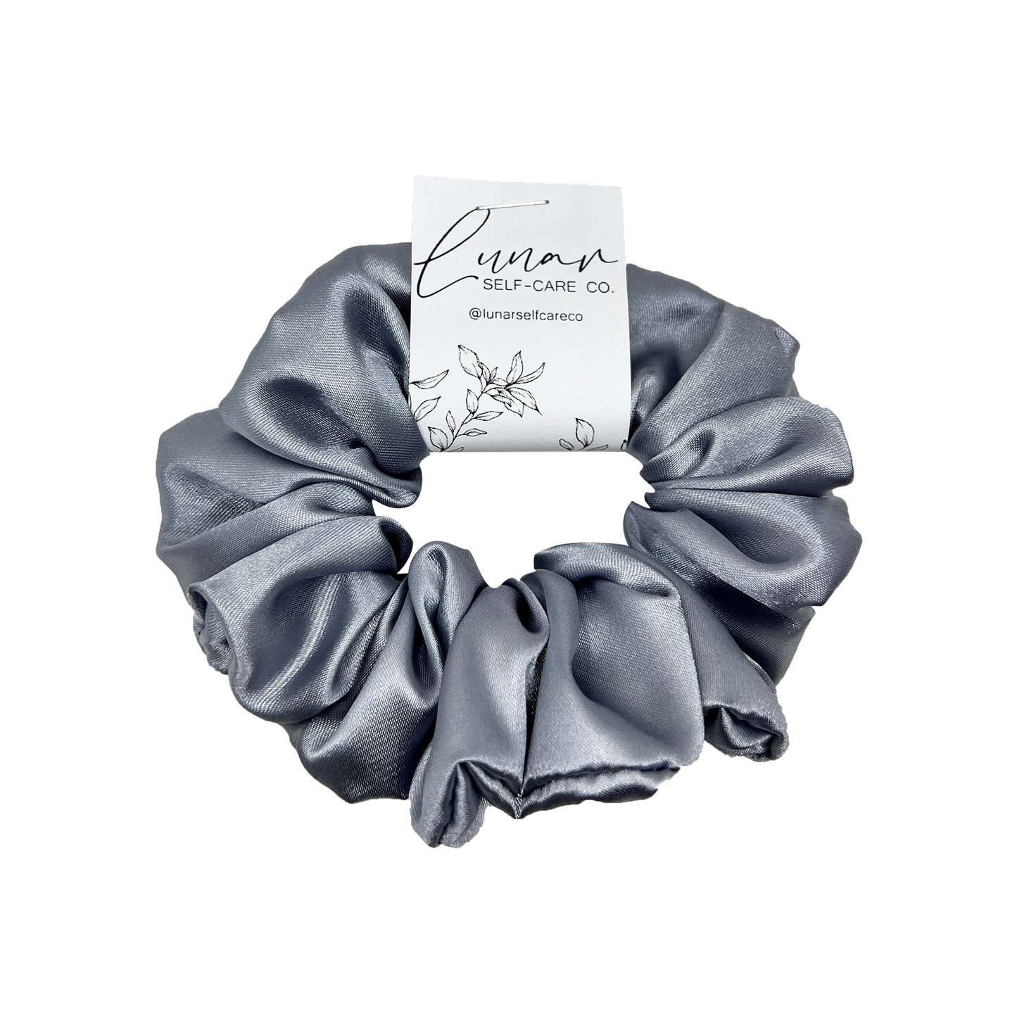SILVER SATIN SCRUNCHIE