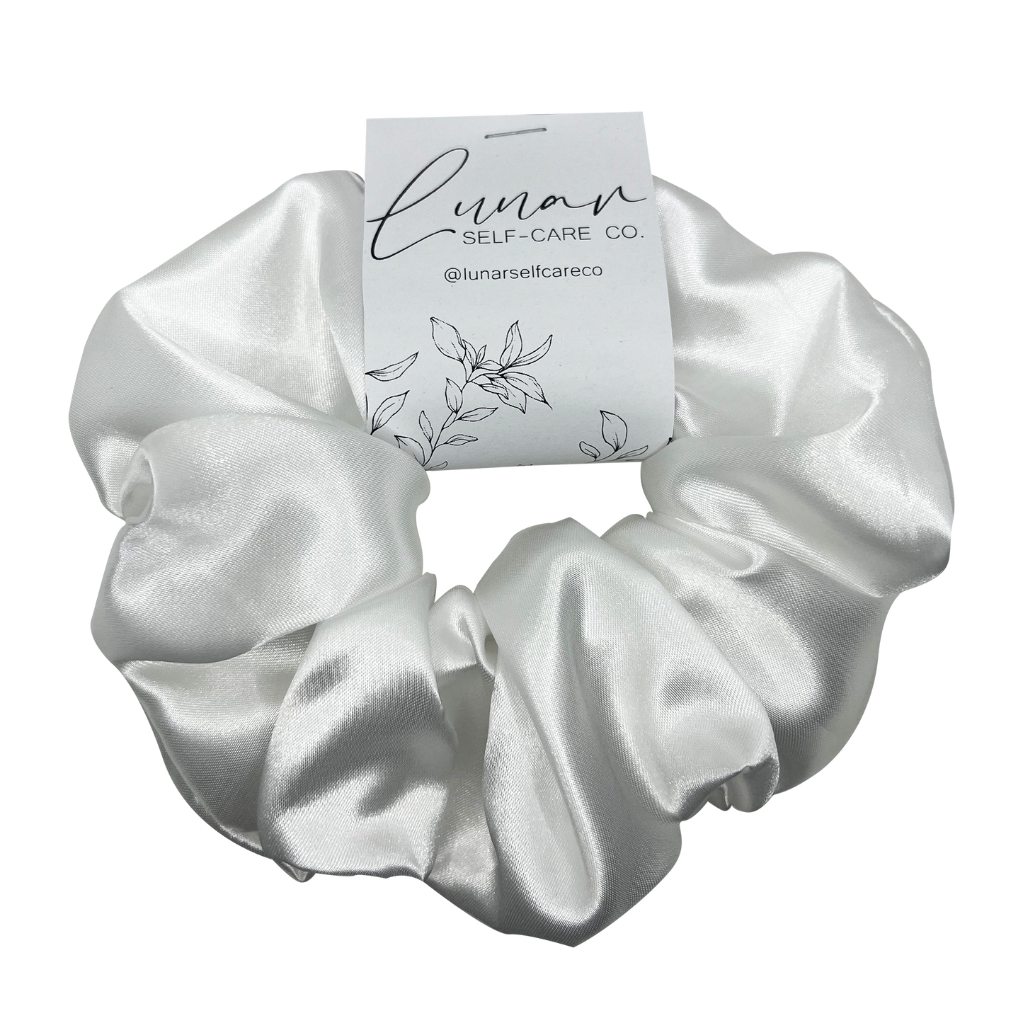 WHITE SATIN SCRUNCHIE