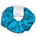 AQUA SATIN SCRUNCHIE