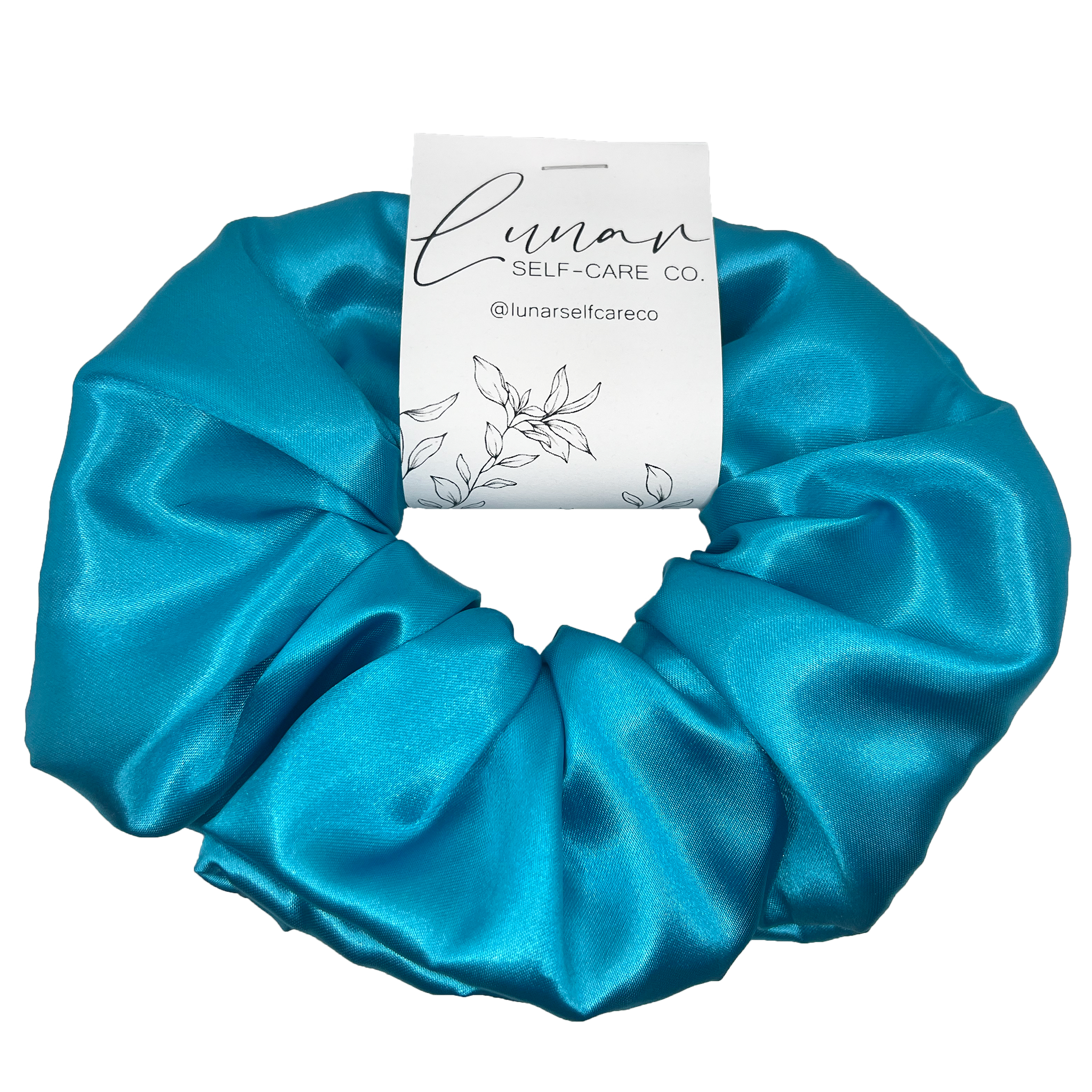AQUA SATIN SCRUNCHIE