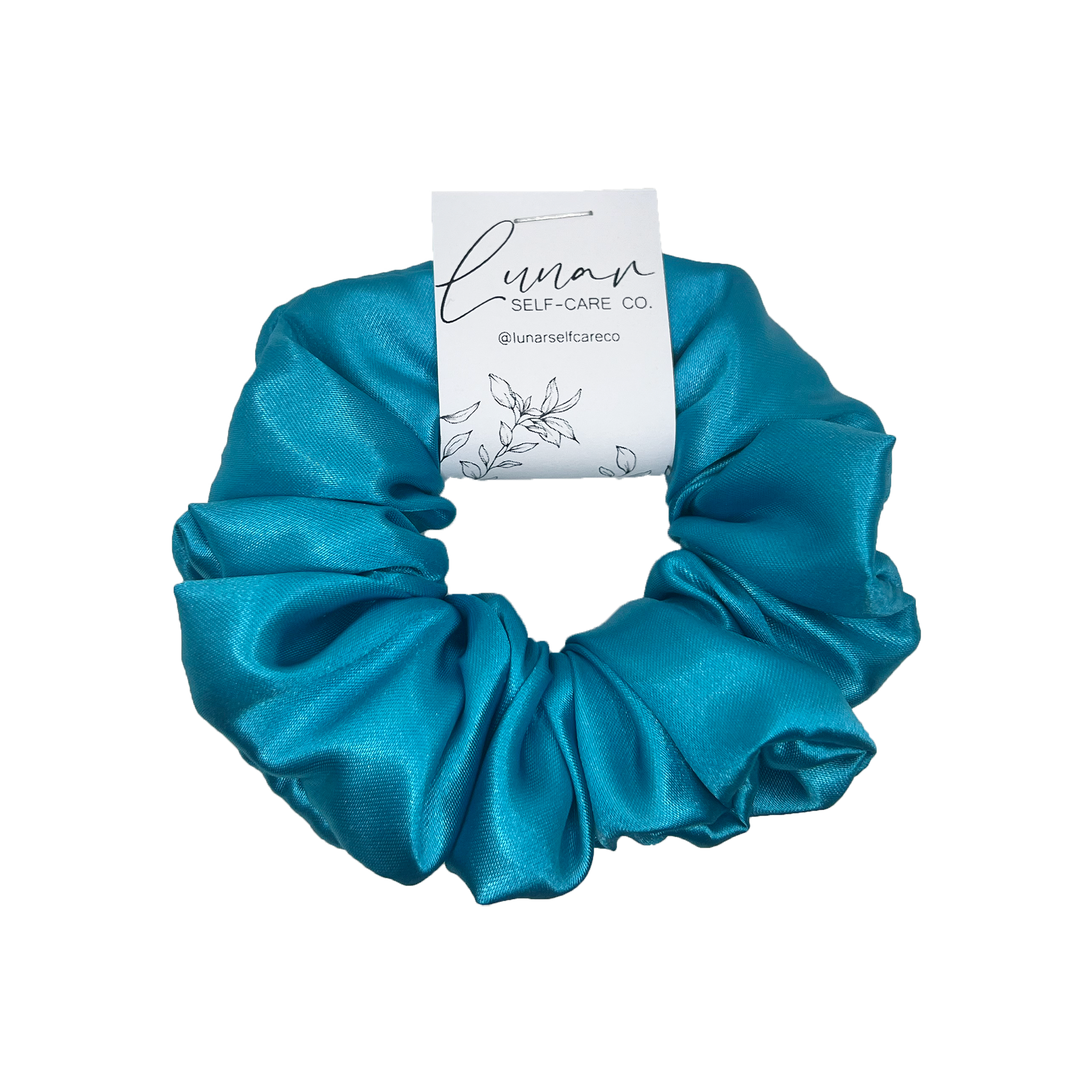 AQUA SATIN SCRUNCHIE