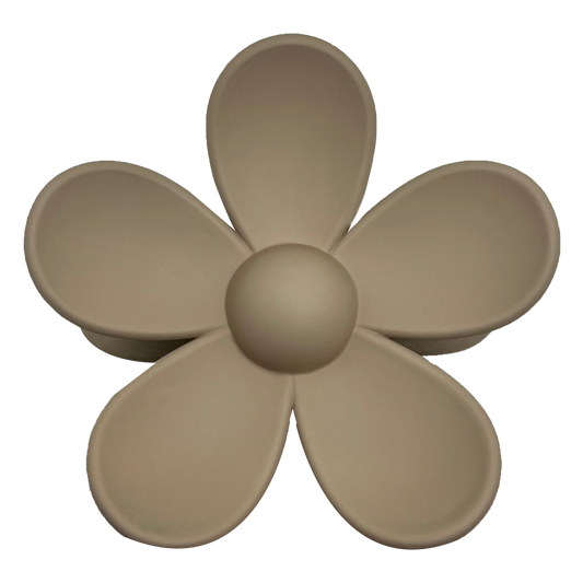 BEIGE FLOWER HAIR CLAW CLIP