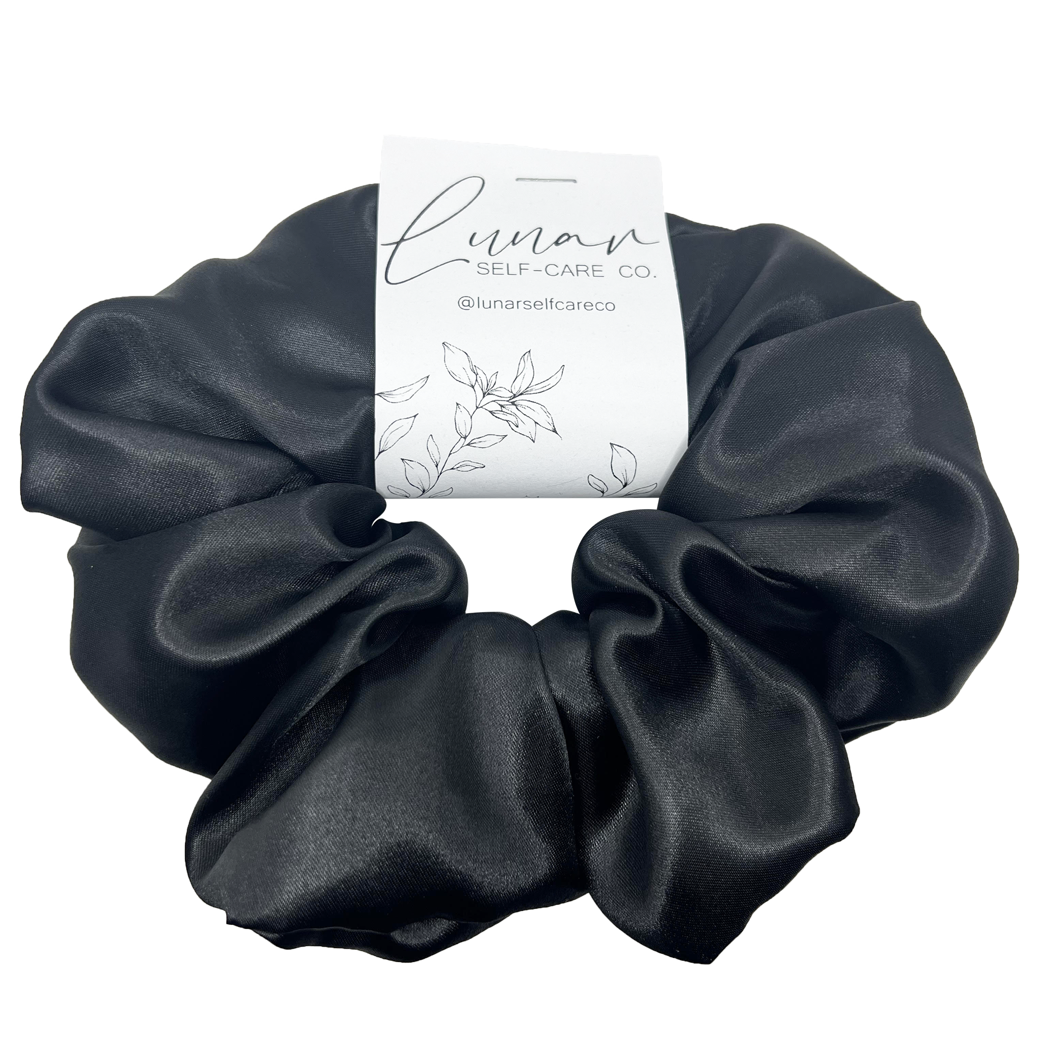 BLACK SATIN SCRUNCHIE