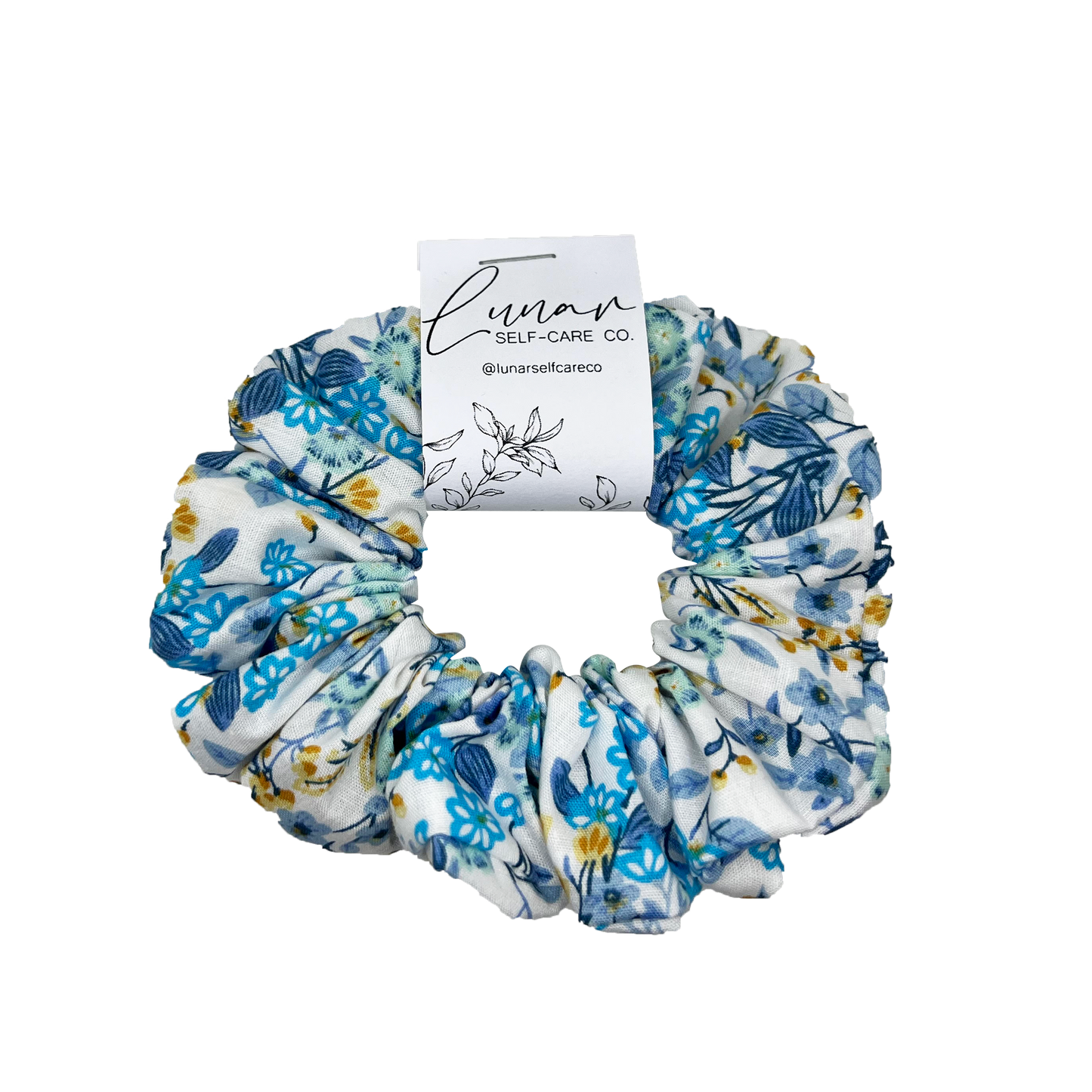 BLUE FLOWER SCRUNCHIE
