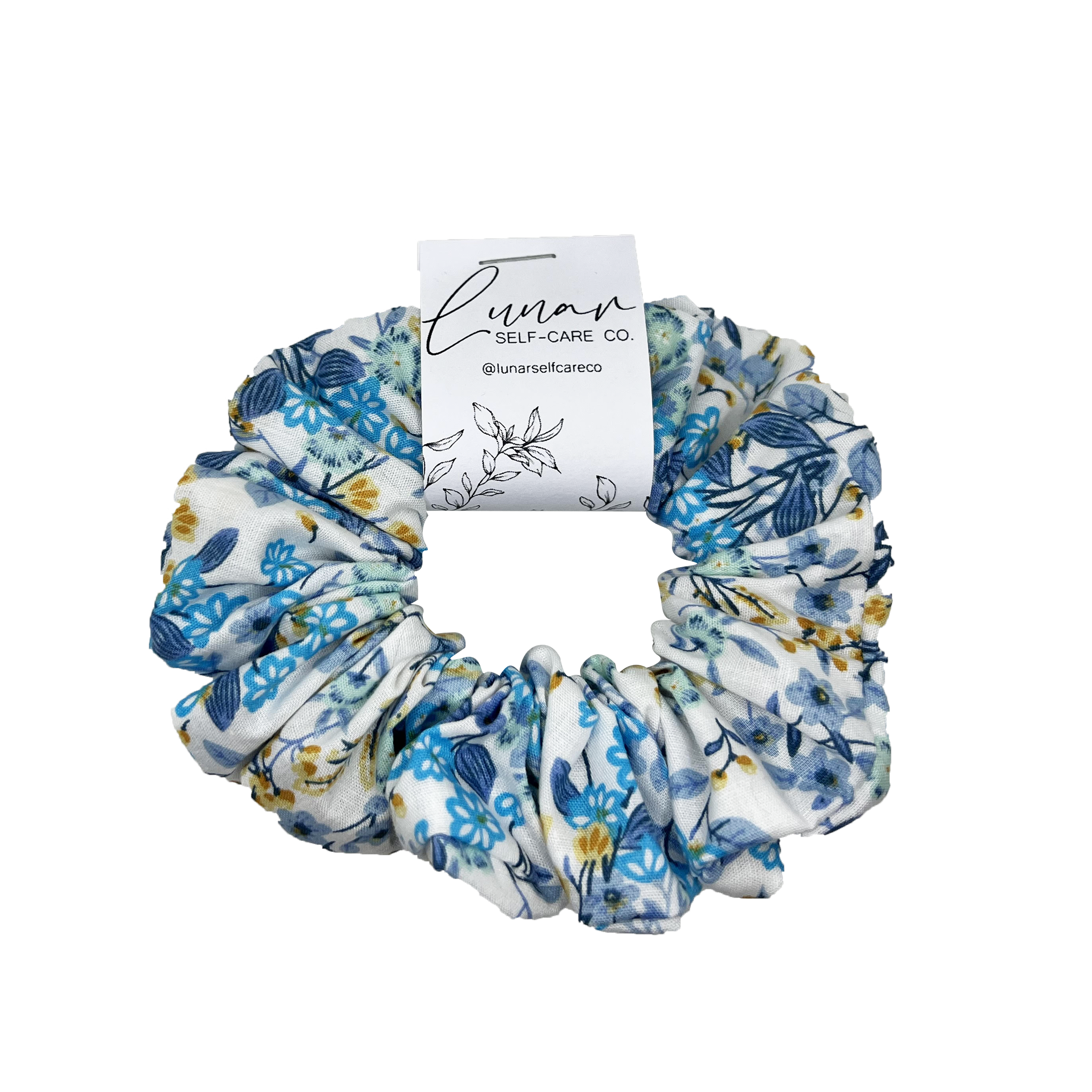BLUE FLOWER SCRUNCHIE
