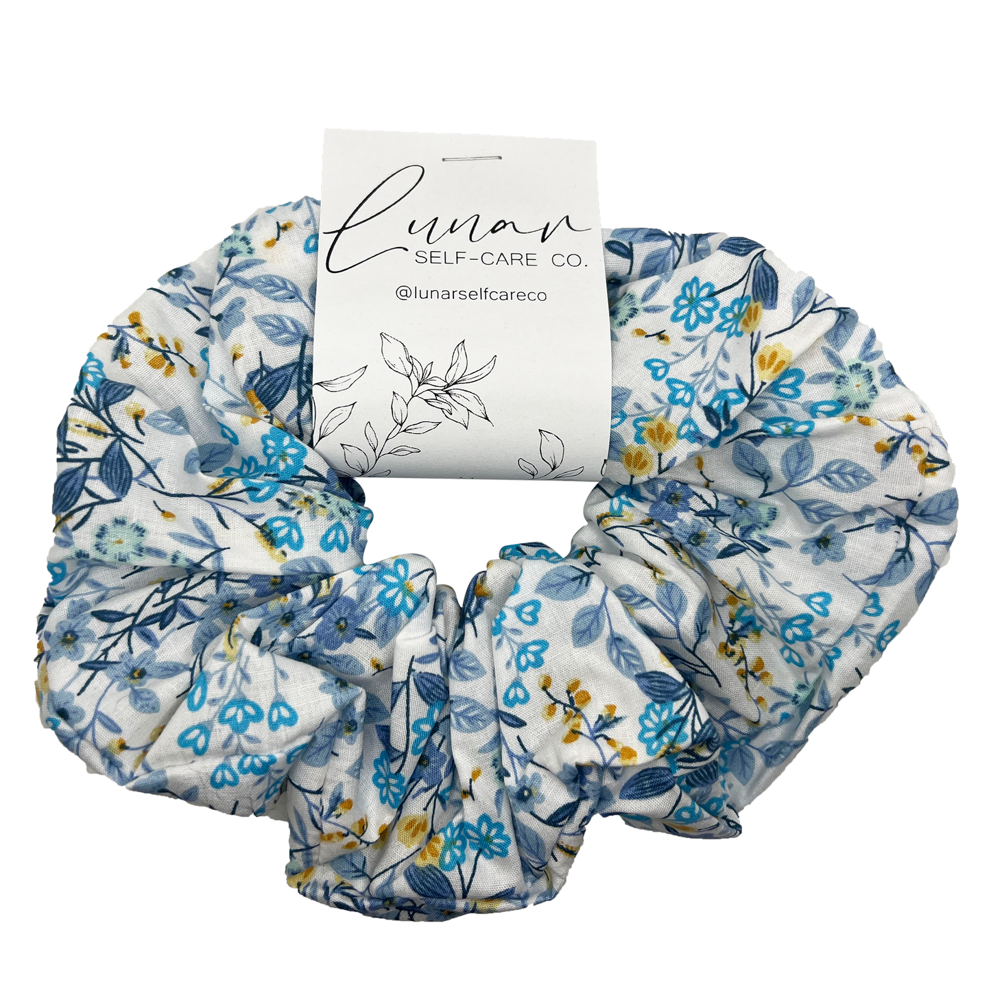 BLUE FLOWER SCRUNCHIE