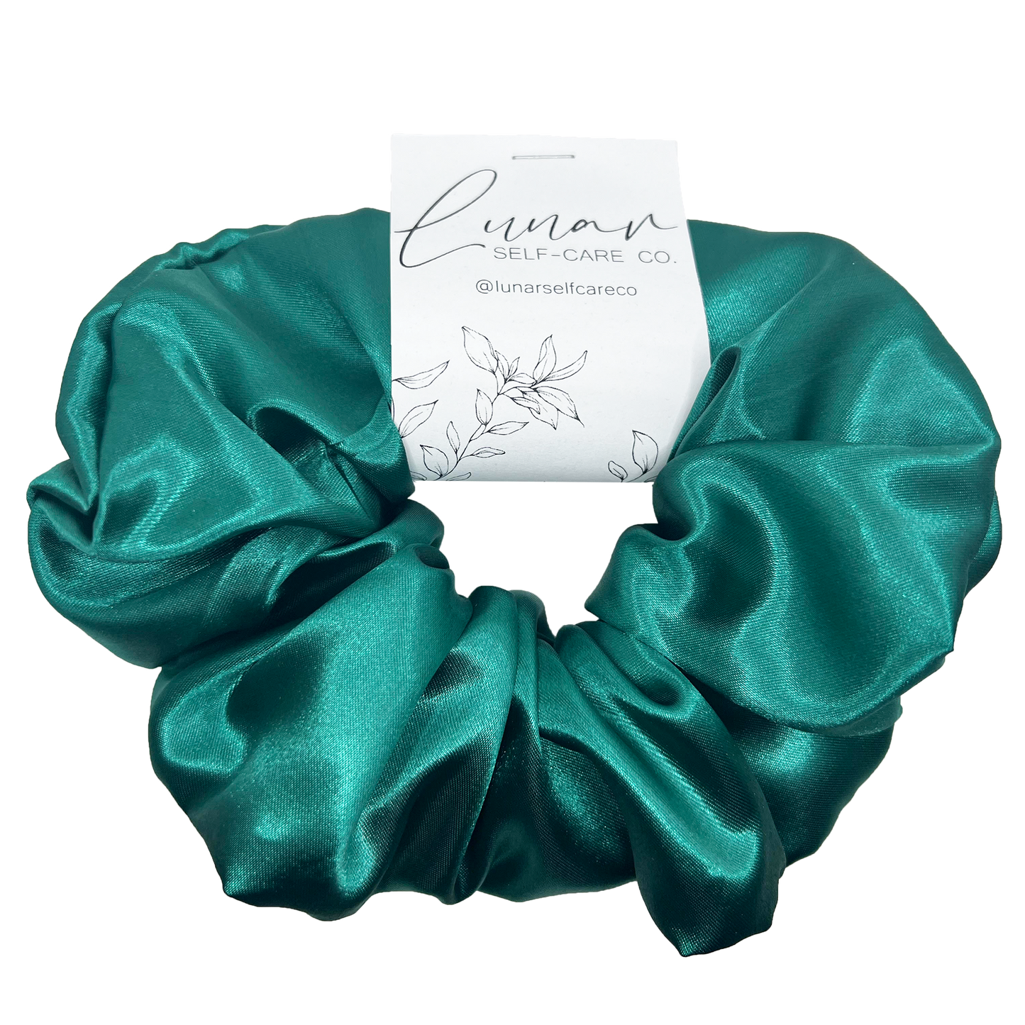 BOTTLE GREEN SATIN SCRUNCHIE