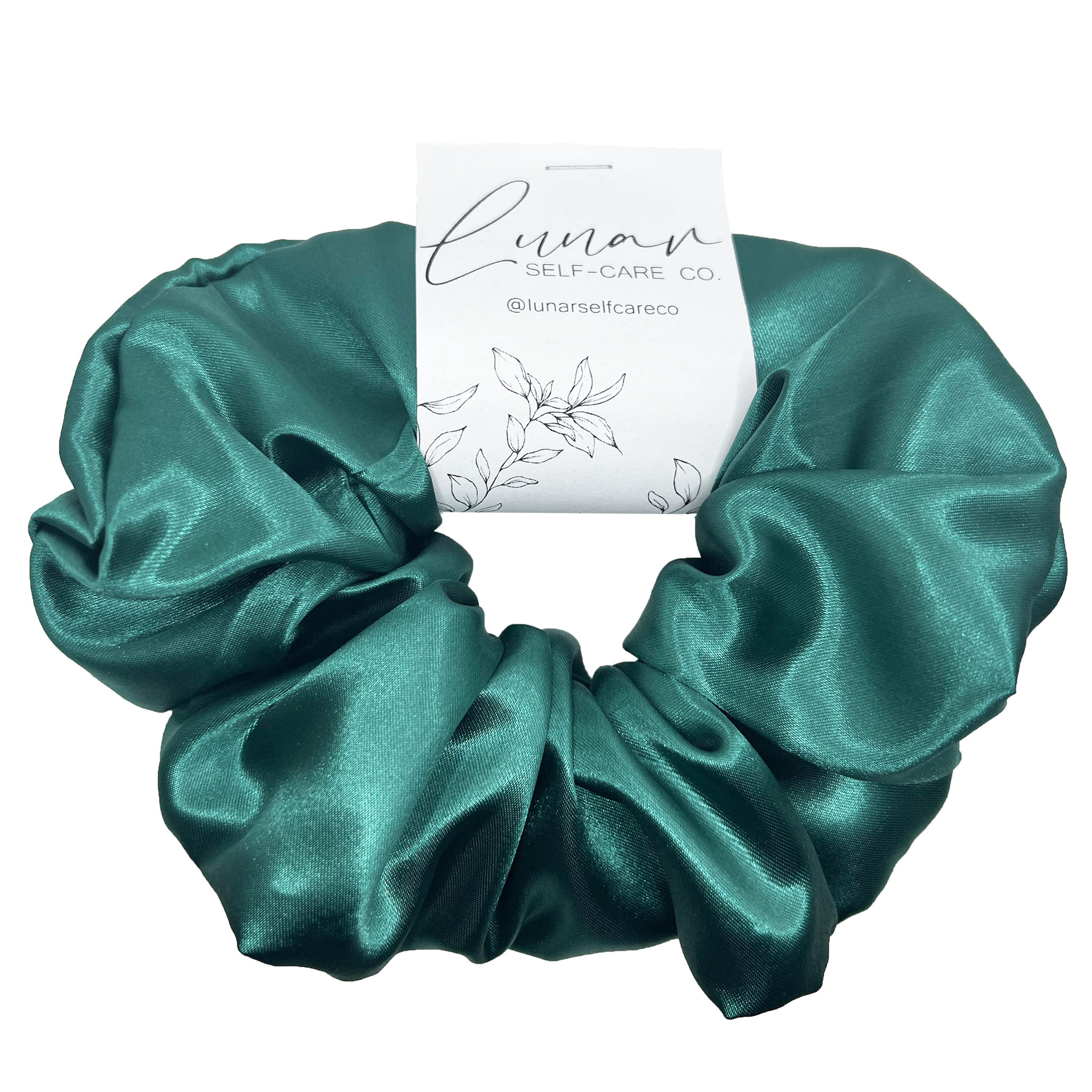 BOTTLE GREEN SATIN SCRUNCHIE