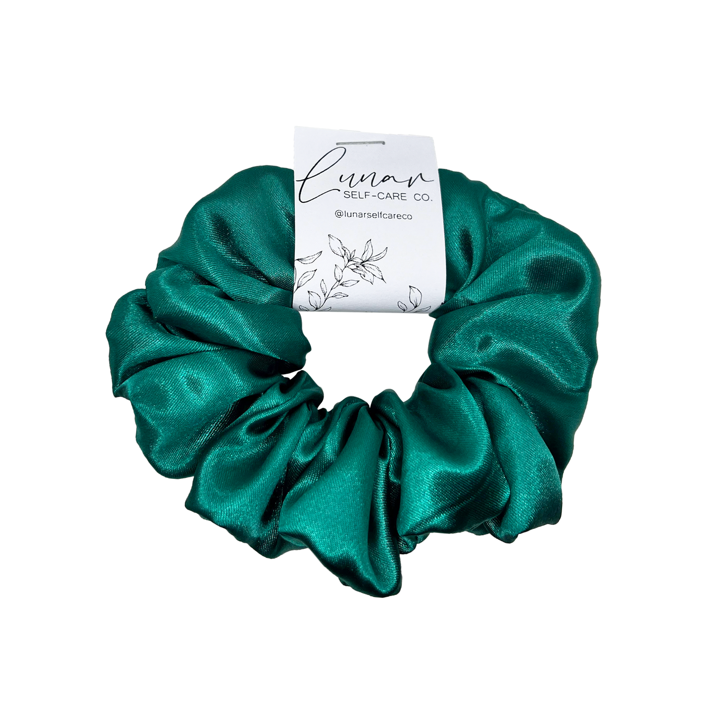 BOTTLE GREEN SATIN SCRUNCHIE