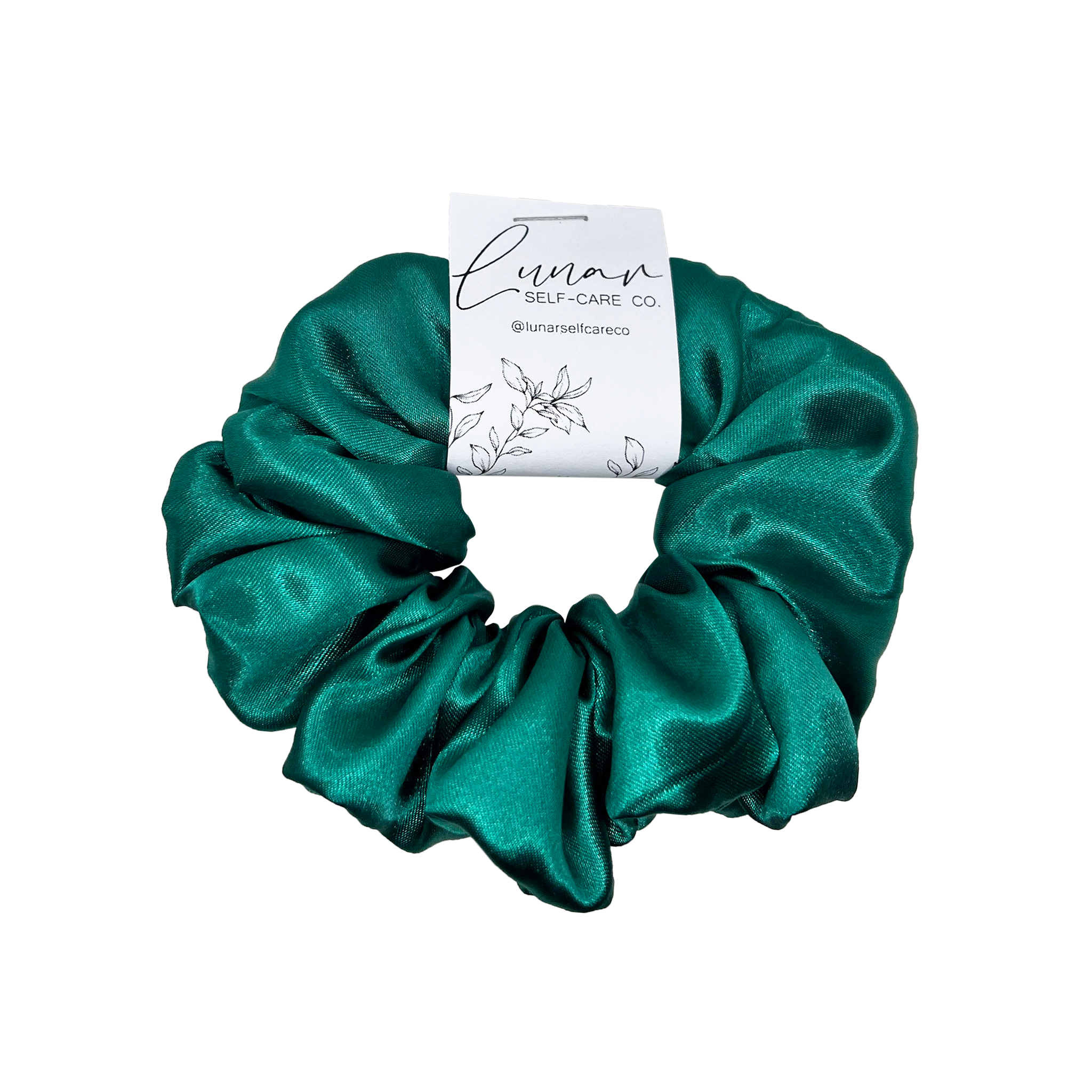 BOTTLE GREEN SATIN SCRUNCHIE