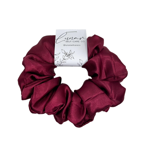 BURGUNDY SATIN SCRUNCHIE