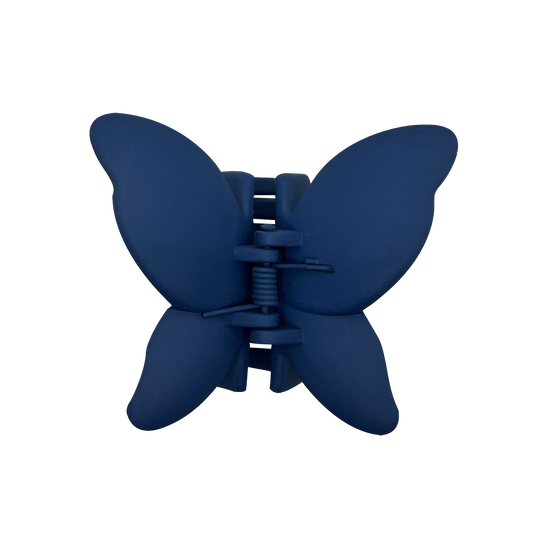 NAVY BLUE BUTTERFLY HAIR CLAW CLIP