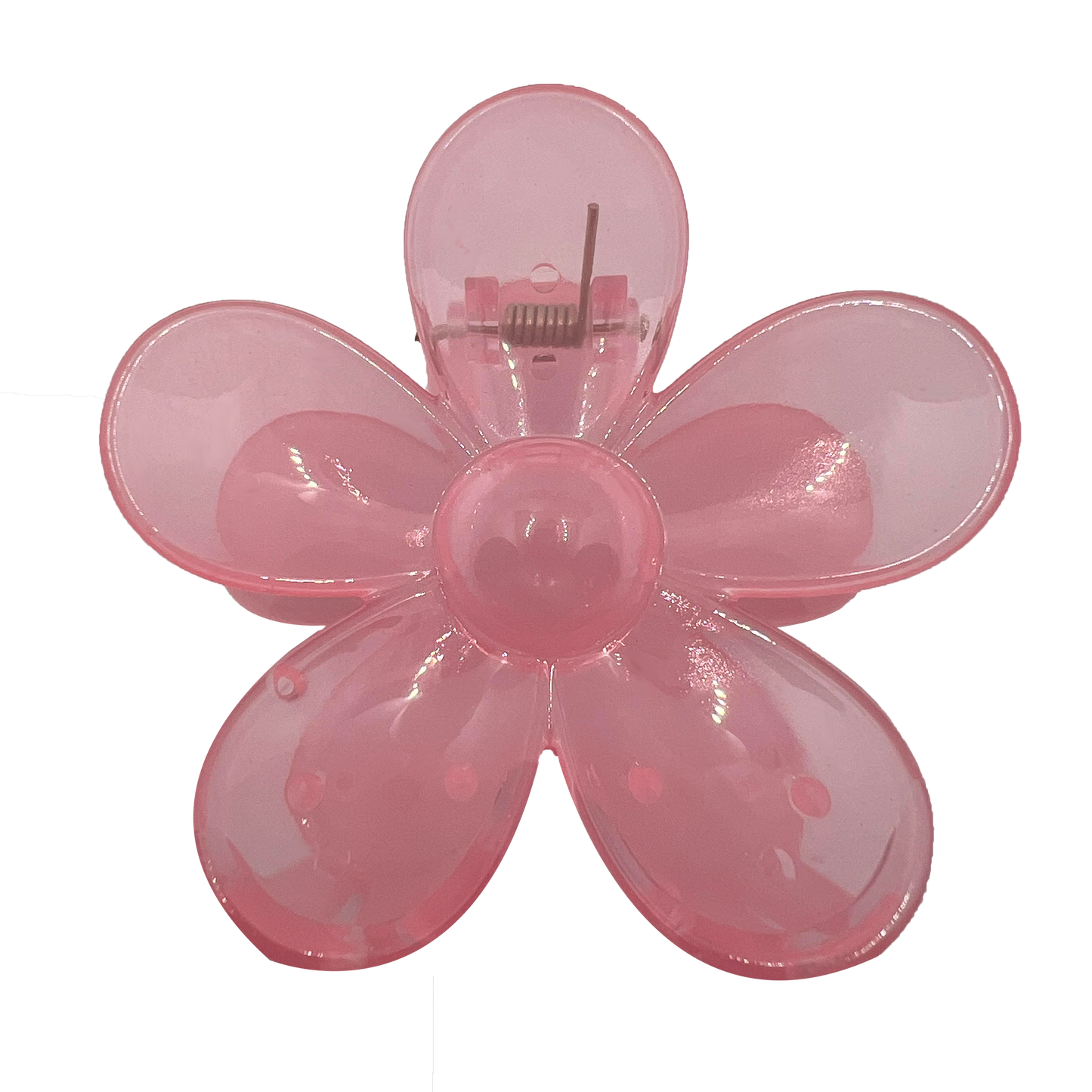 CLEAR LIGHT PINK FLOWER HAIR CLAW CLIP