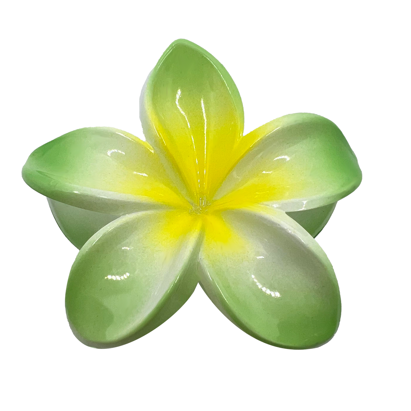 GREEN AND YELLOW LILY HAIR CLAW CLIP