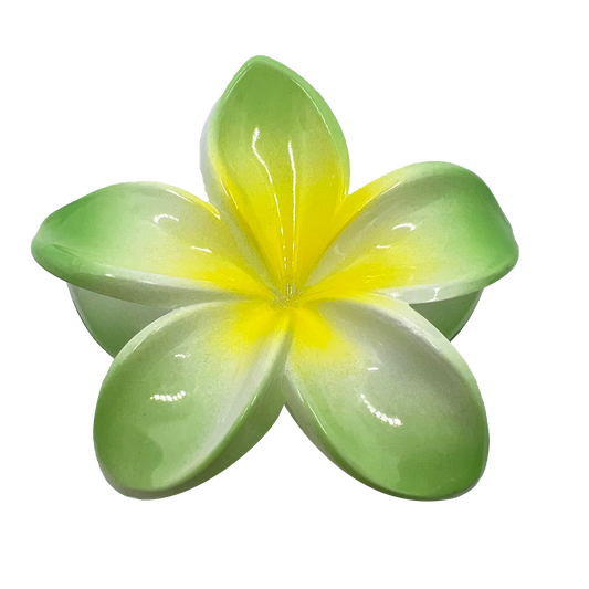 GREEN AND YELLOW LILY HAIR CLAW CLIP