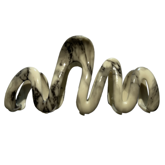 MARBLED WAVE HAIR CLAW CLIP