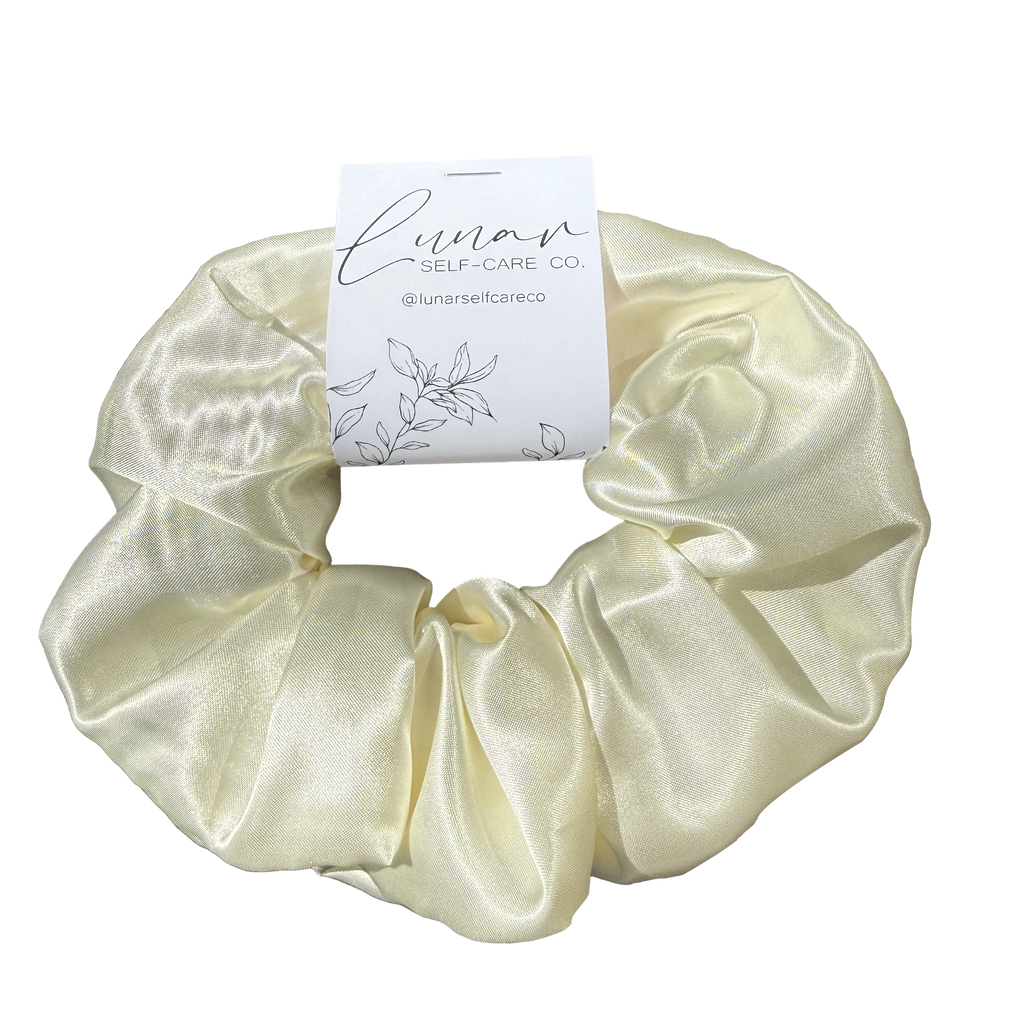 IVORY SATIN SCRUNCHIE