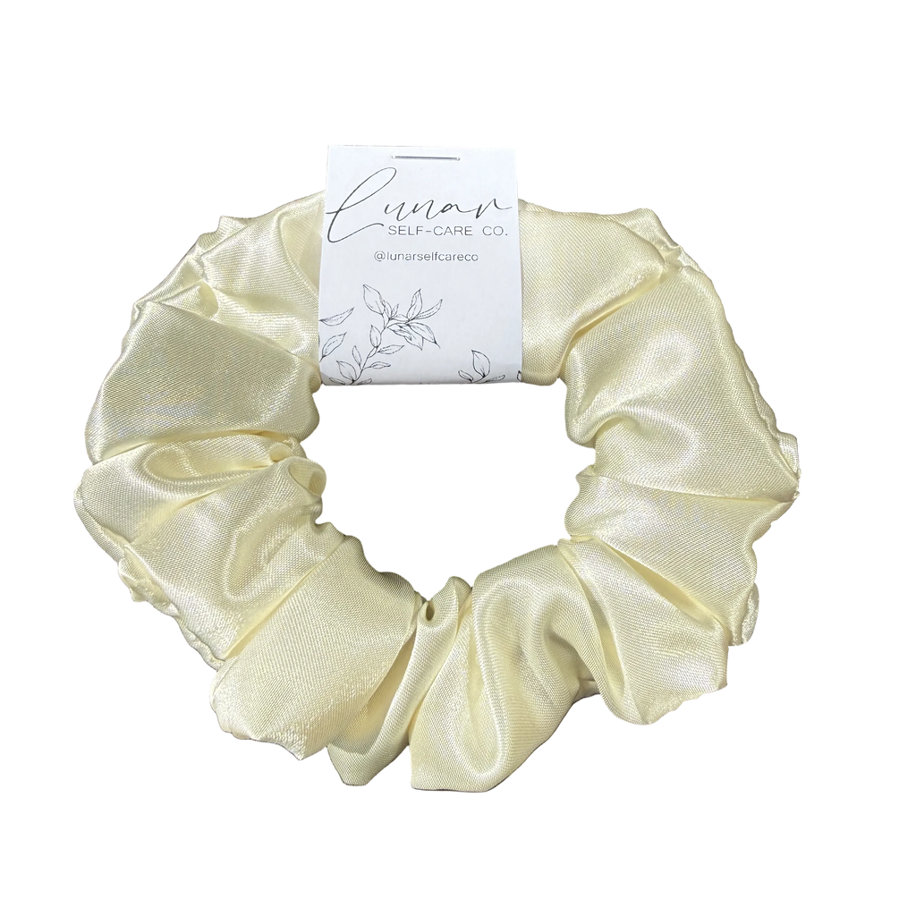 IVORY SATIN SCRUNCHIE