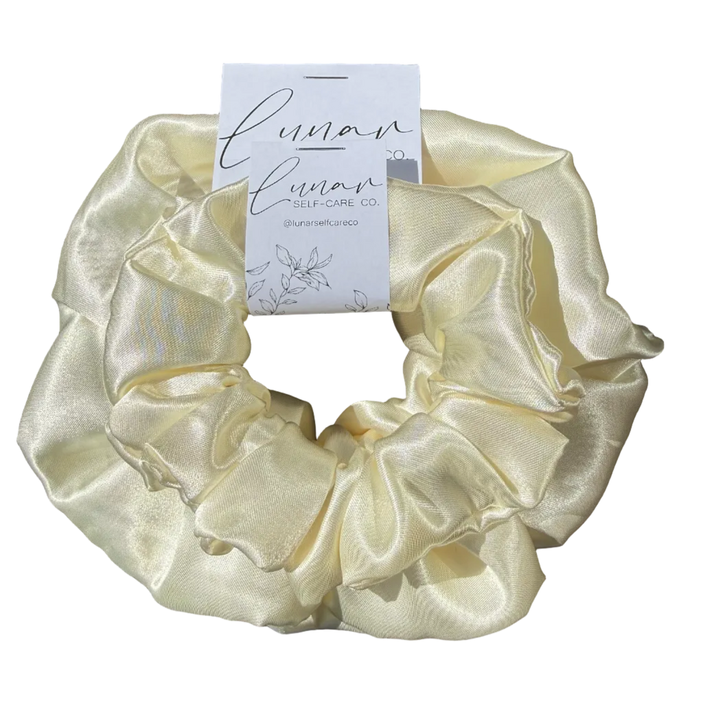 IVORY SATIN SCRUNCHIE