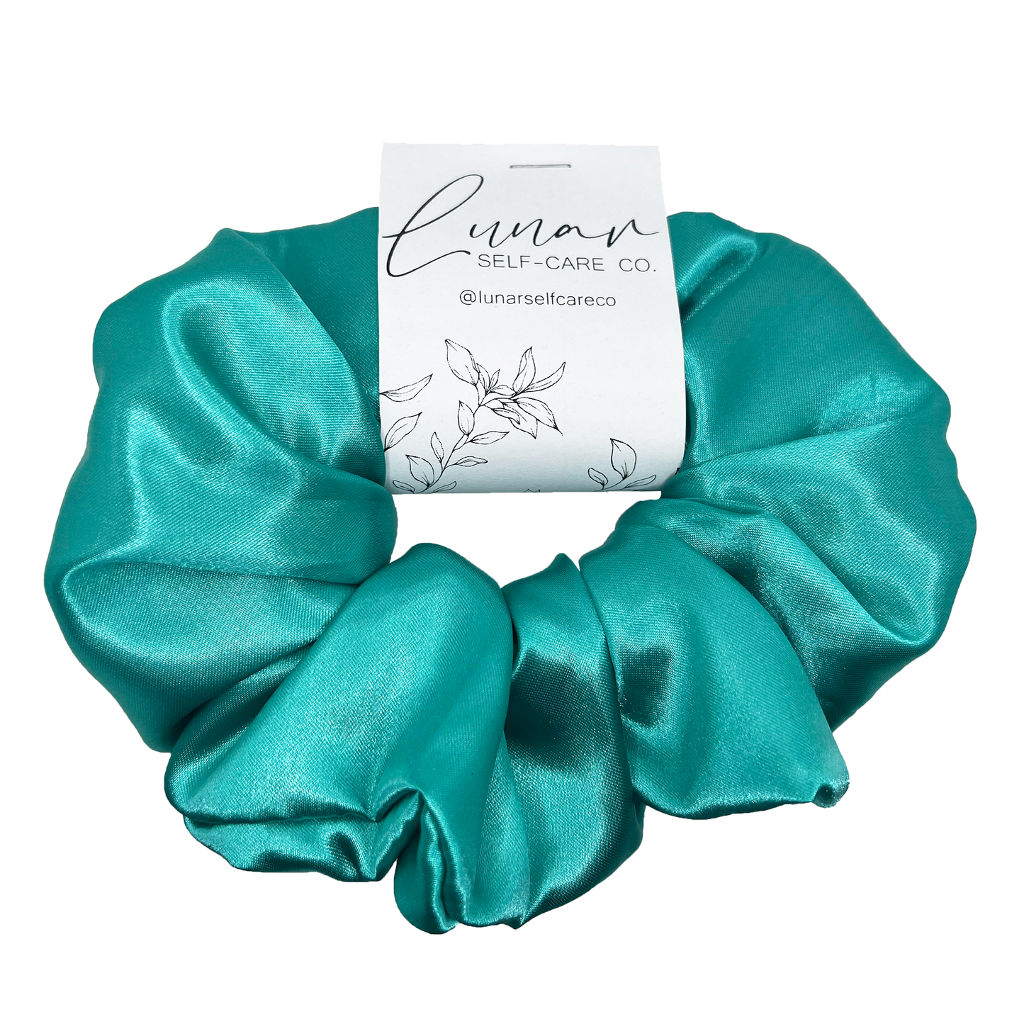 JADE GREEN SATIN SCRUNCHIE