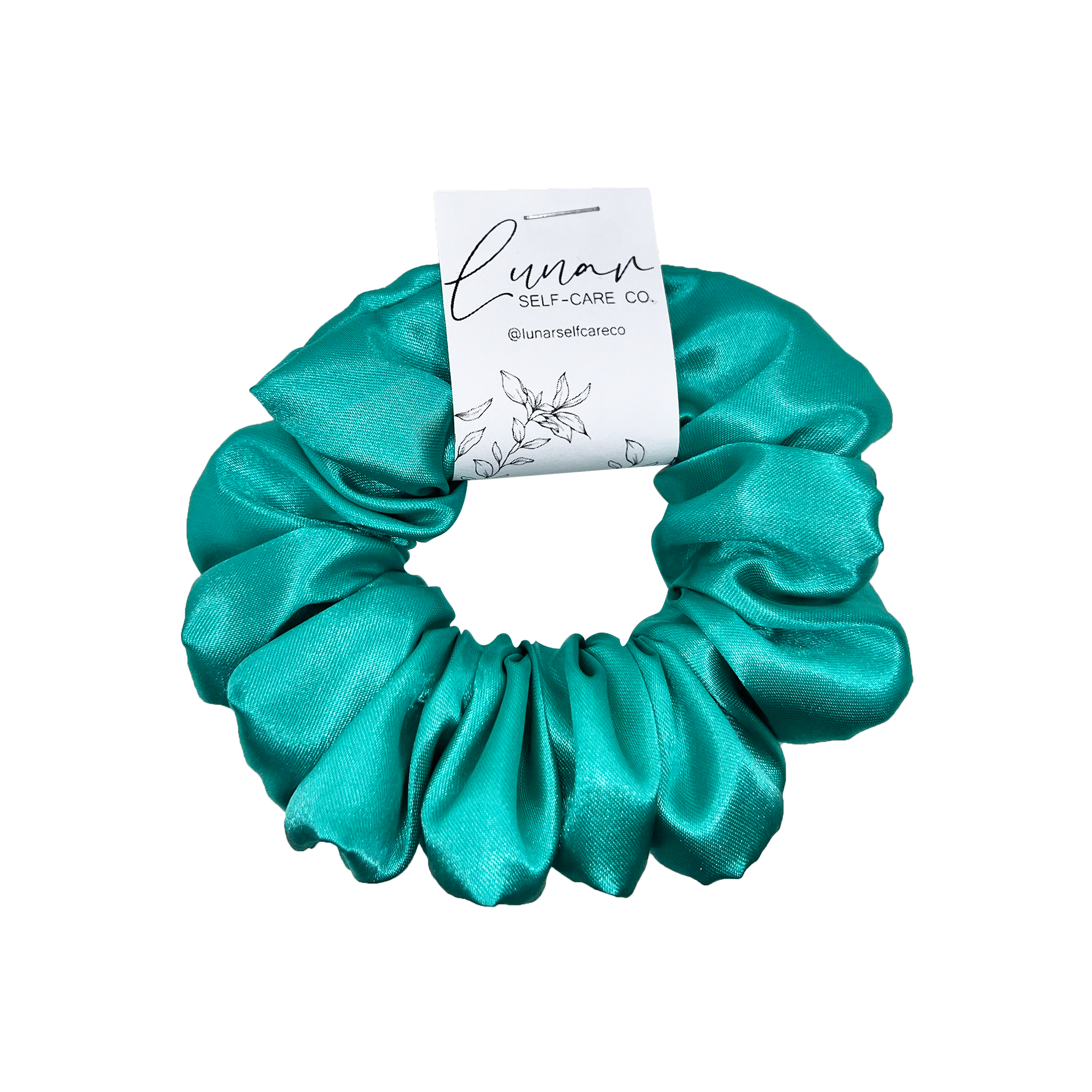 JADE GREEN SATIN SCRUNCHIE