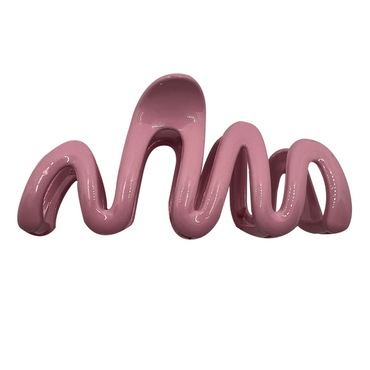 LIGHT PINK WAVE HAIR CLAW CLIP