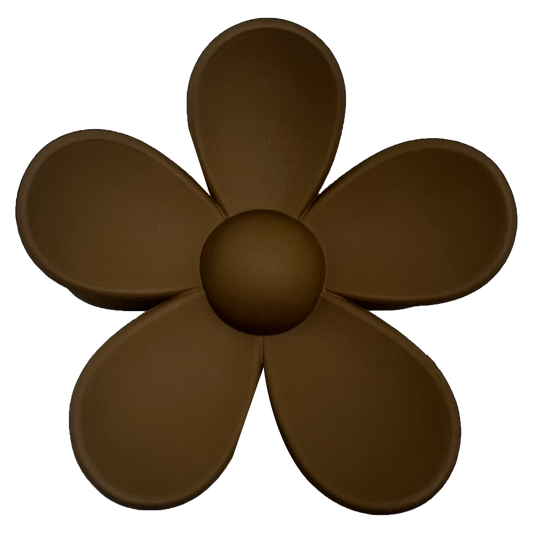 BROWN FLOWER HAIR CLAW CLIP