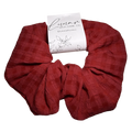 RED TEXTURED SCRUNCHIE