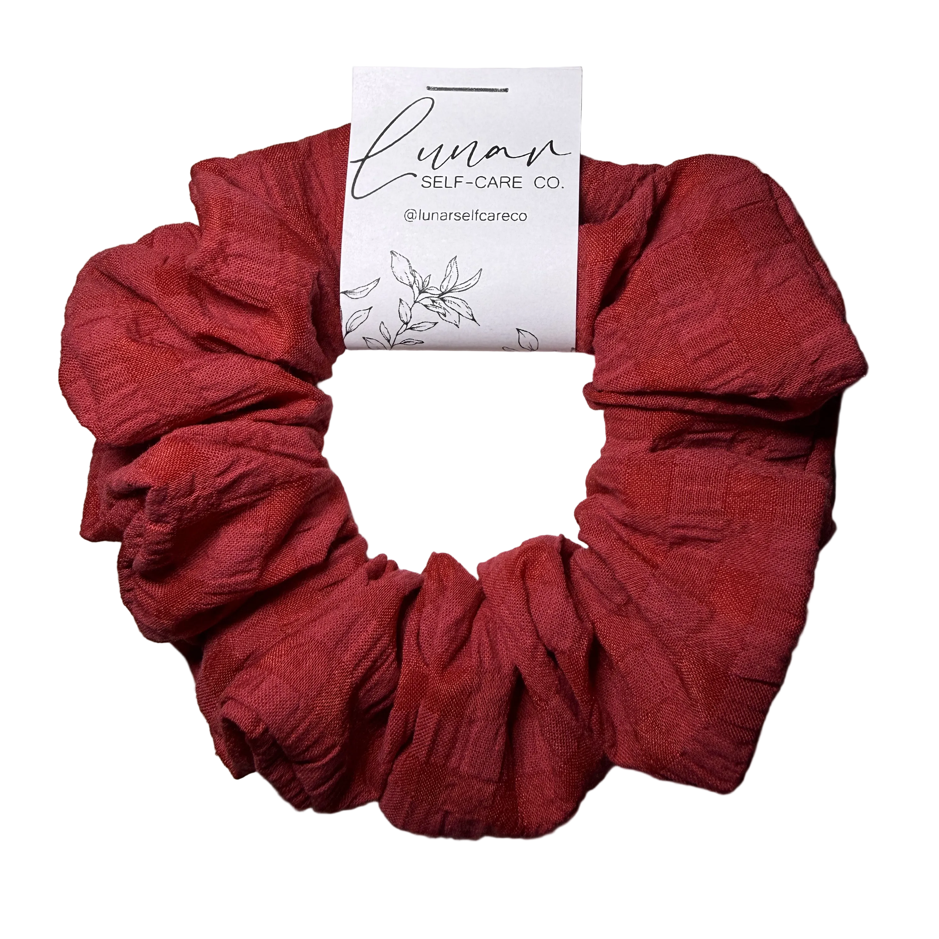 RED TEXTURED SCRUNCHIE
