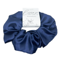 NAVY BLUE SATIN SCRUNCHIE