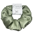 OLIVE GREEN SATIN SCRUNCHIE
