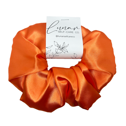 ORANGE SATIN SCRUNCHIE