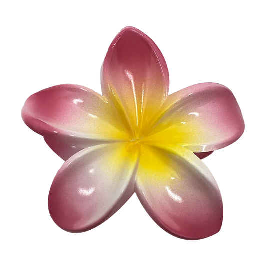 PINK AND YELLOW LILY HAIR CLAW CLIP