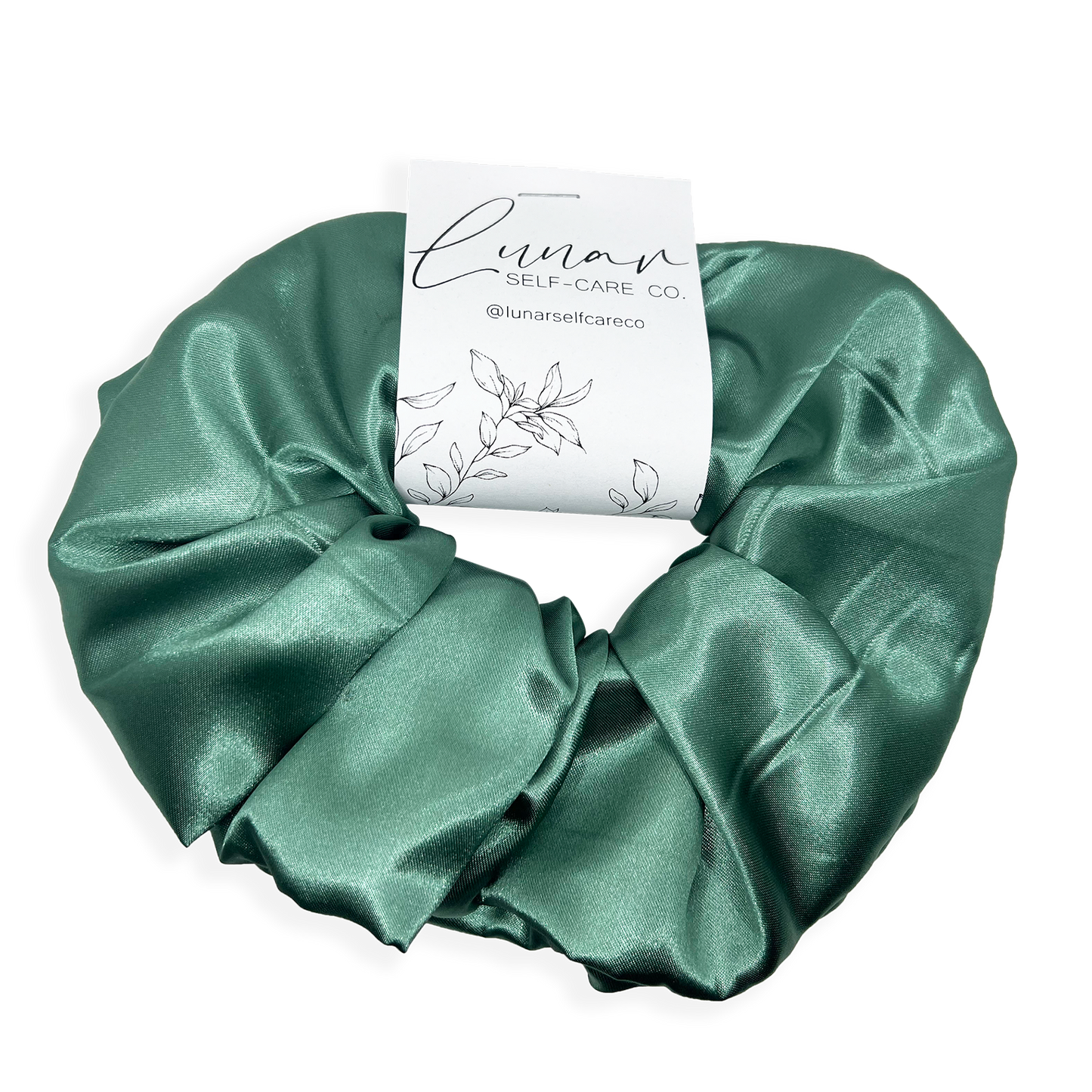 SAGE GREEN SATIN SCRUNCHIE