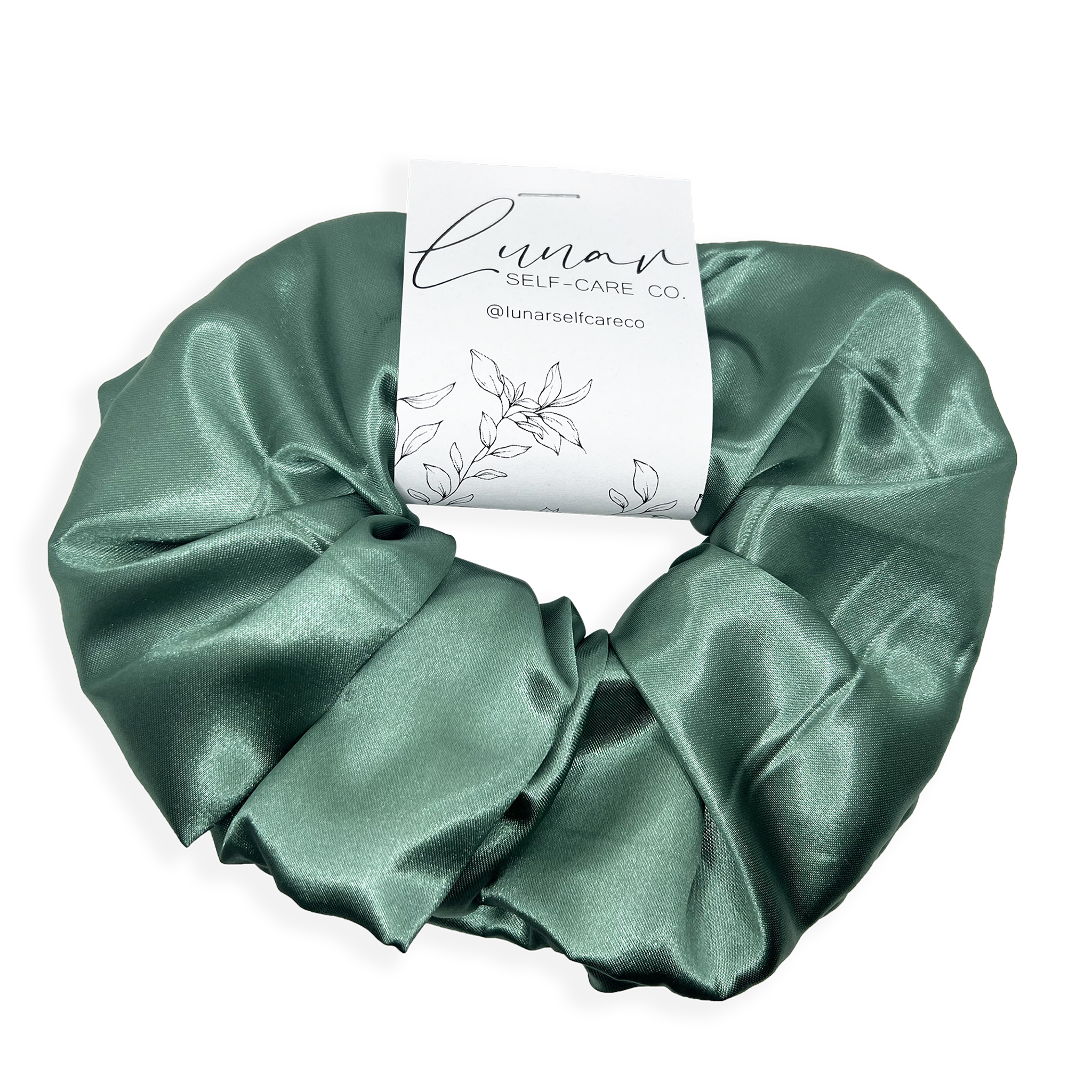 SAGE GREEN SATIN SCRUNCHIE