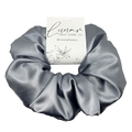 SILVER SATIN SCRUNCHIE