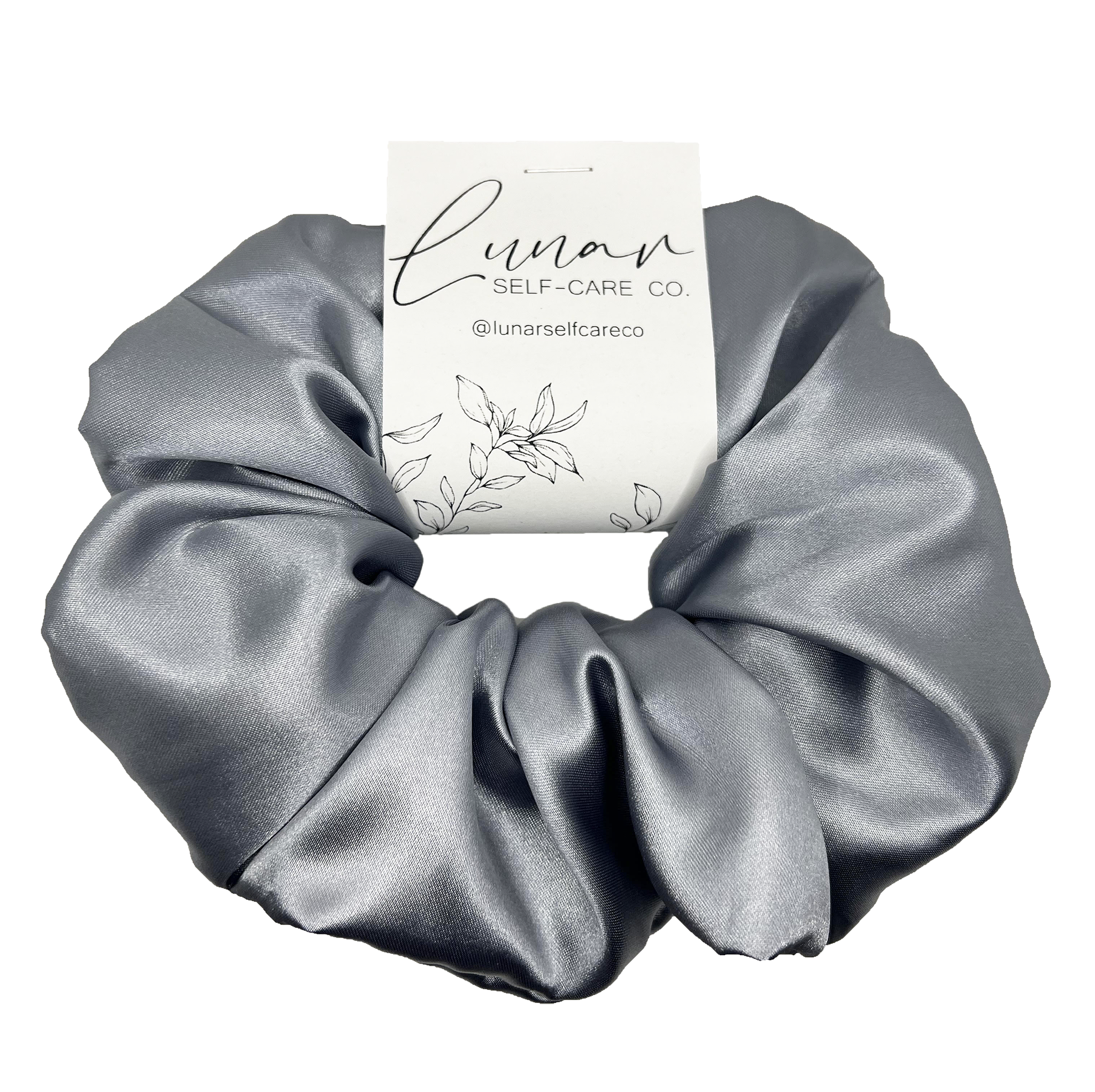SILVER SATIN SCRUNCHIE