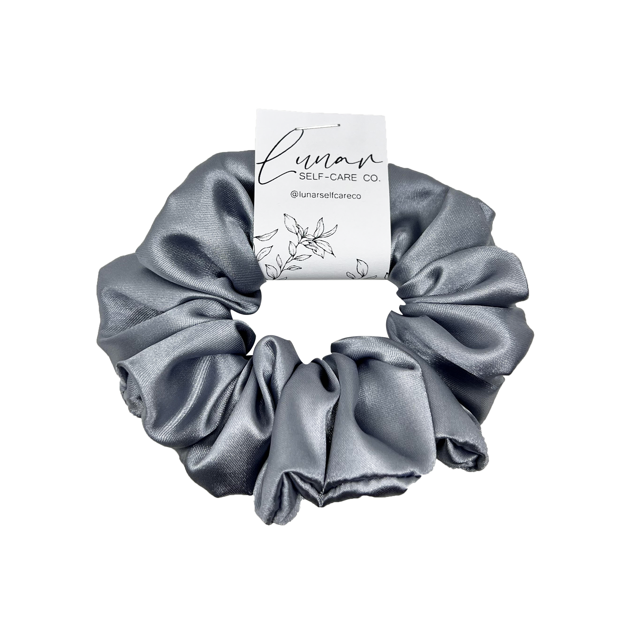 SILVER SATIN SCRUNCHIE