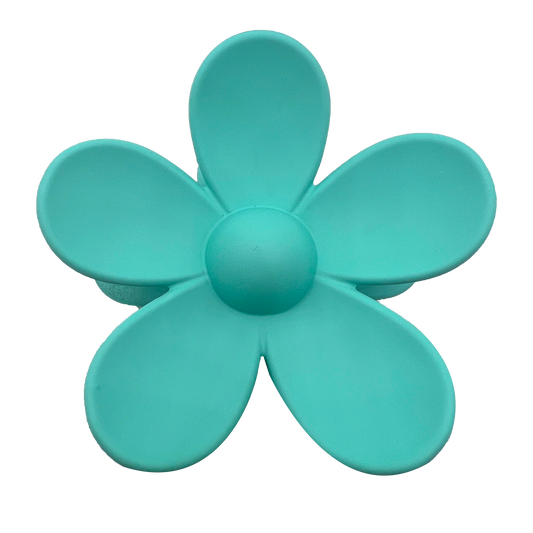TURQUOISE FLOWER HAIR CLAW CLIP